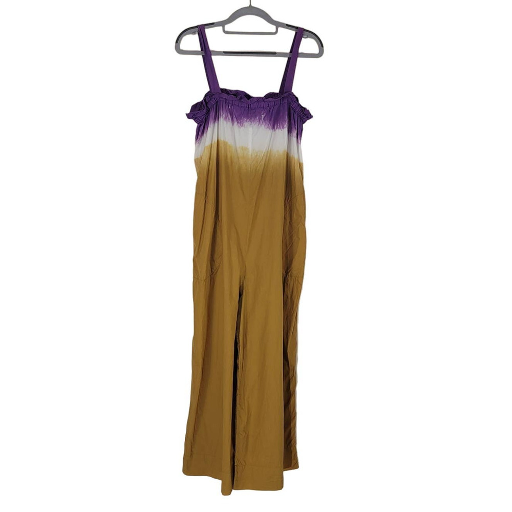 Sea Tan White Purple Pockets Lightweight Lagenlook Relaxed Women's Romper 0